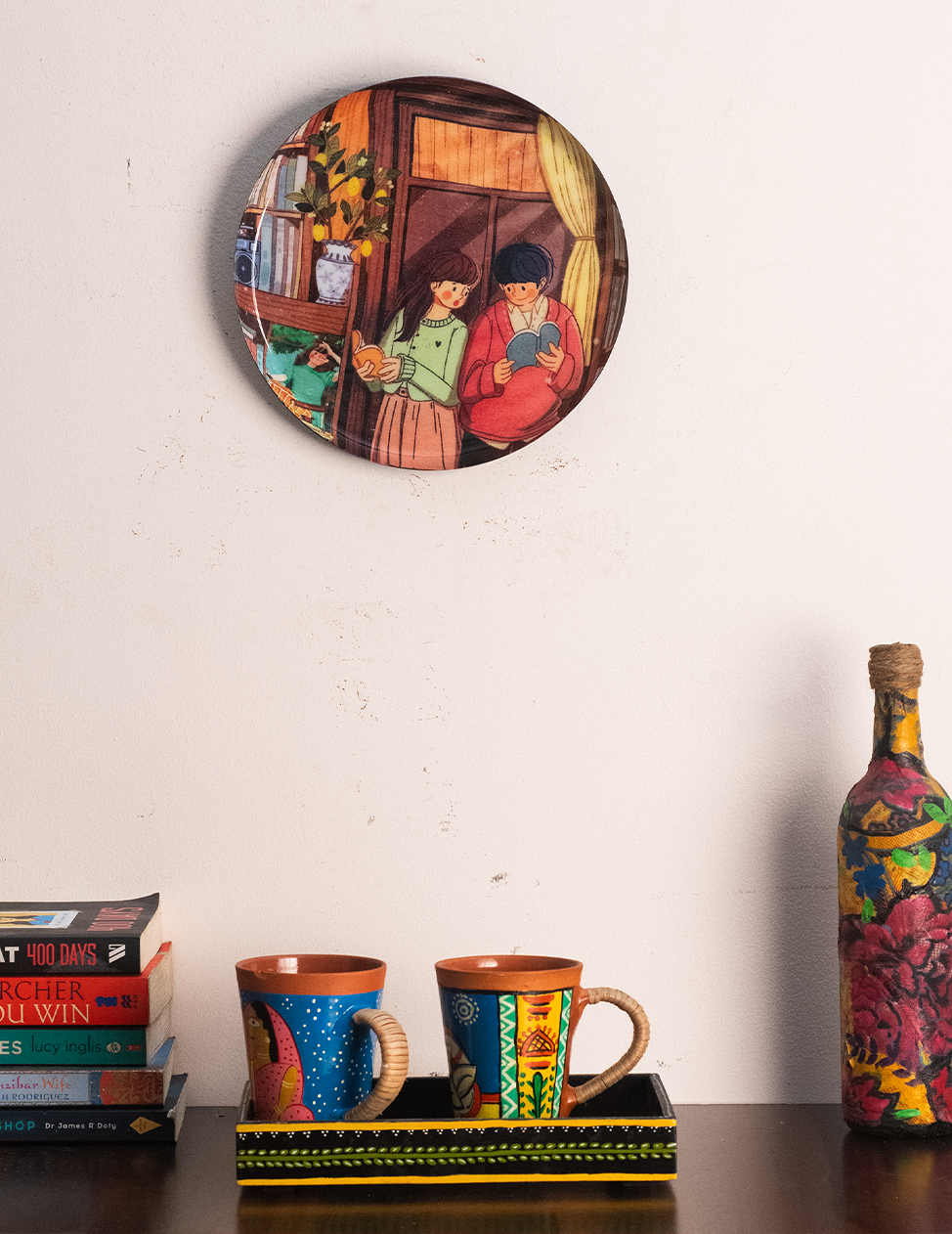 Everyday Romance 4| 10" Metal Wall Hanging Plates with Pre-Attached Hooks (Set of 1)