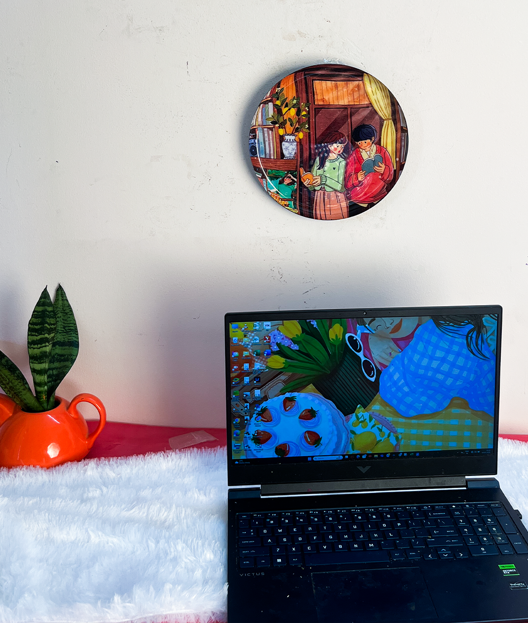 Everyday Romance 4| 10" Metal Wall Hanging Plates with Pre-Attached Hooks (Set of 1)