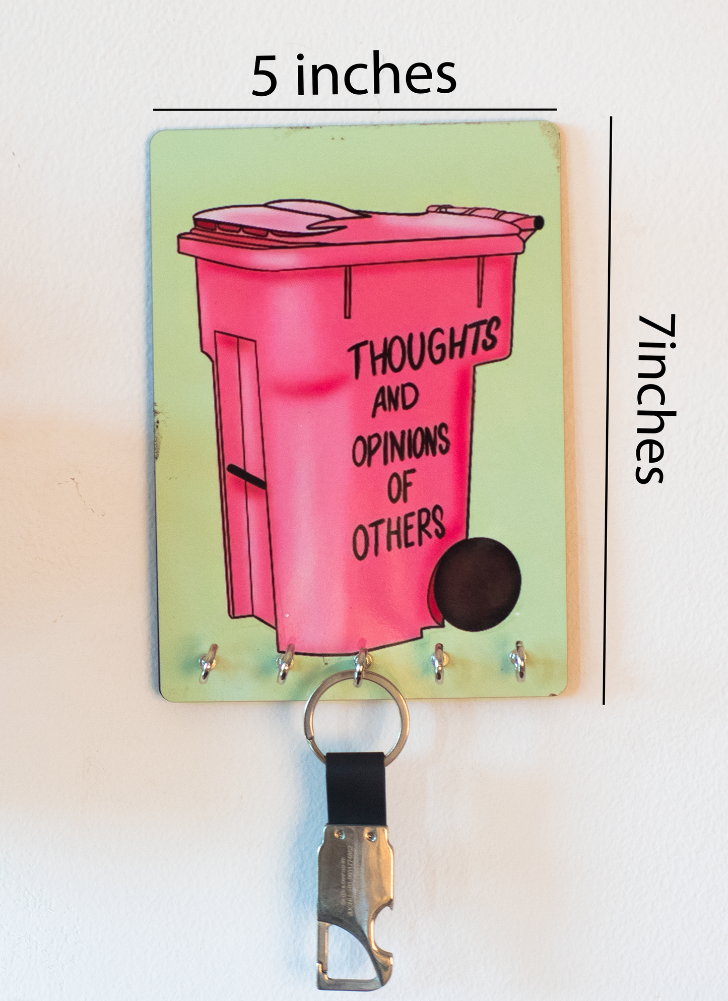 Katha Plates 5-Hook Keyholder • Multicolor • 5″×7″ • MDF • Wall-Mounted for Entryway (Motivation)
