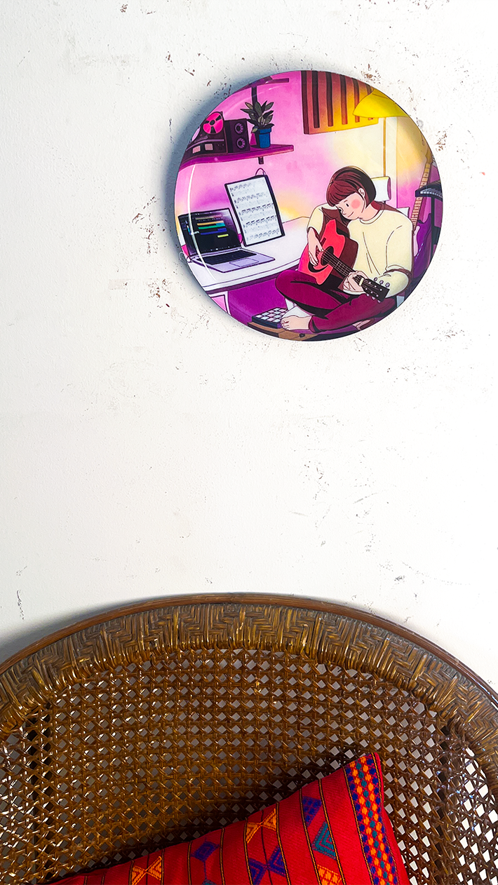 Everyday Romance 3| 10" Metal Wall Hanging Plates with Pre-Attached Hooks (Set of 1)