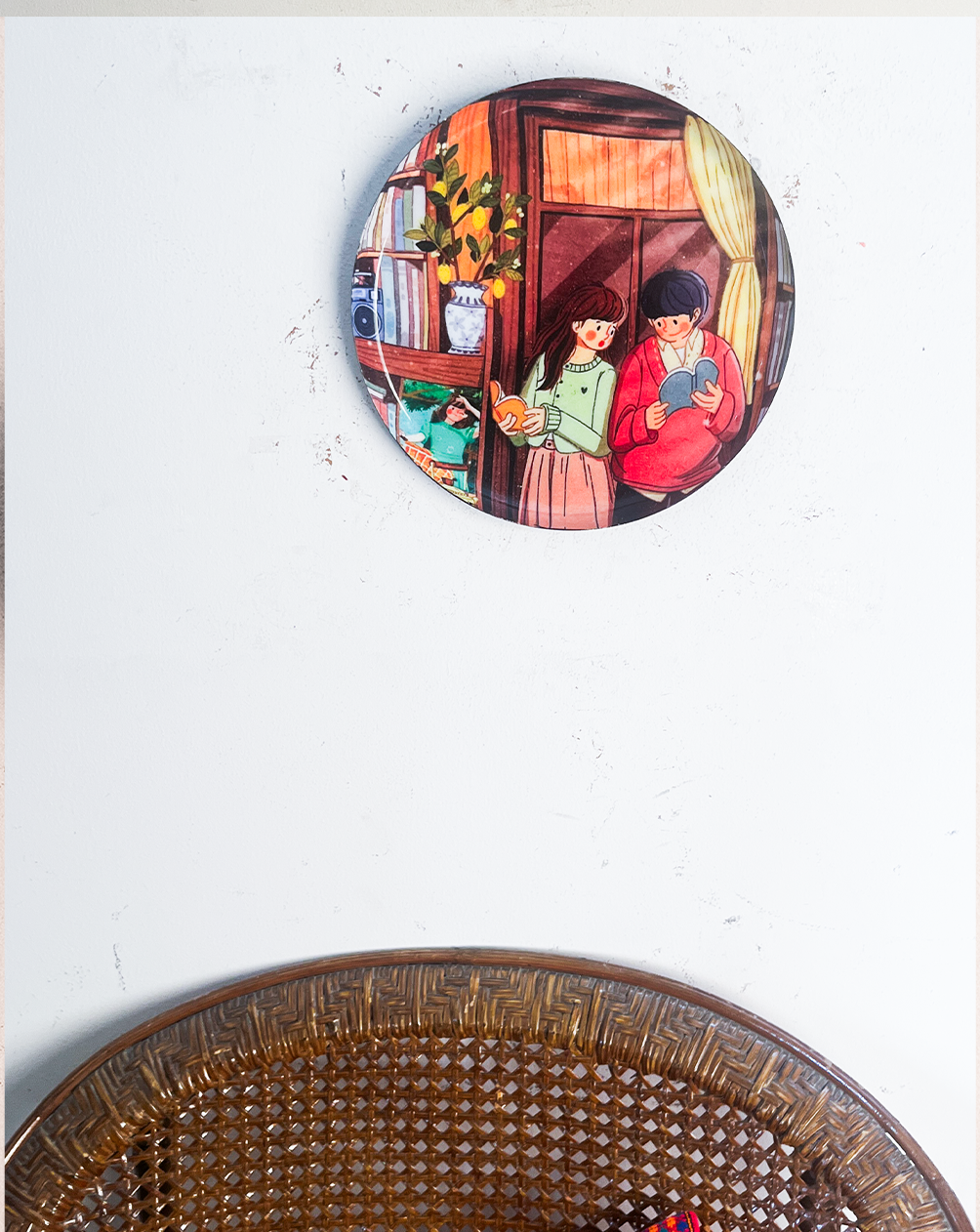 Everyday Romance 4| 10" Metal Wall Hanging Plates with Pre-Attached Hooks (Set of 1)