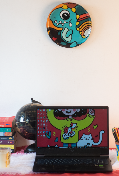 Classic Toons 3| 10" Metal Wall Hanging Plates with Pre-Attached Hooks (Set of 1)