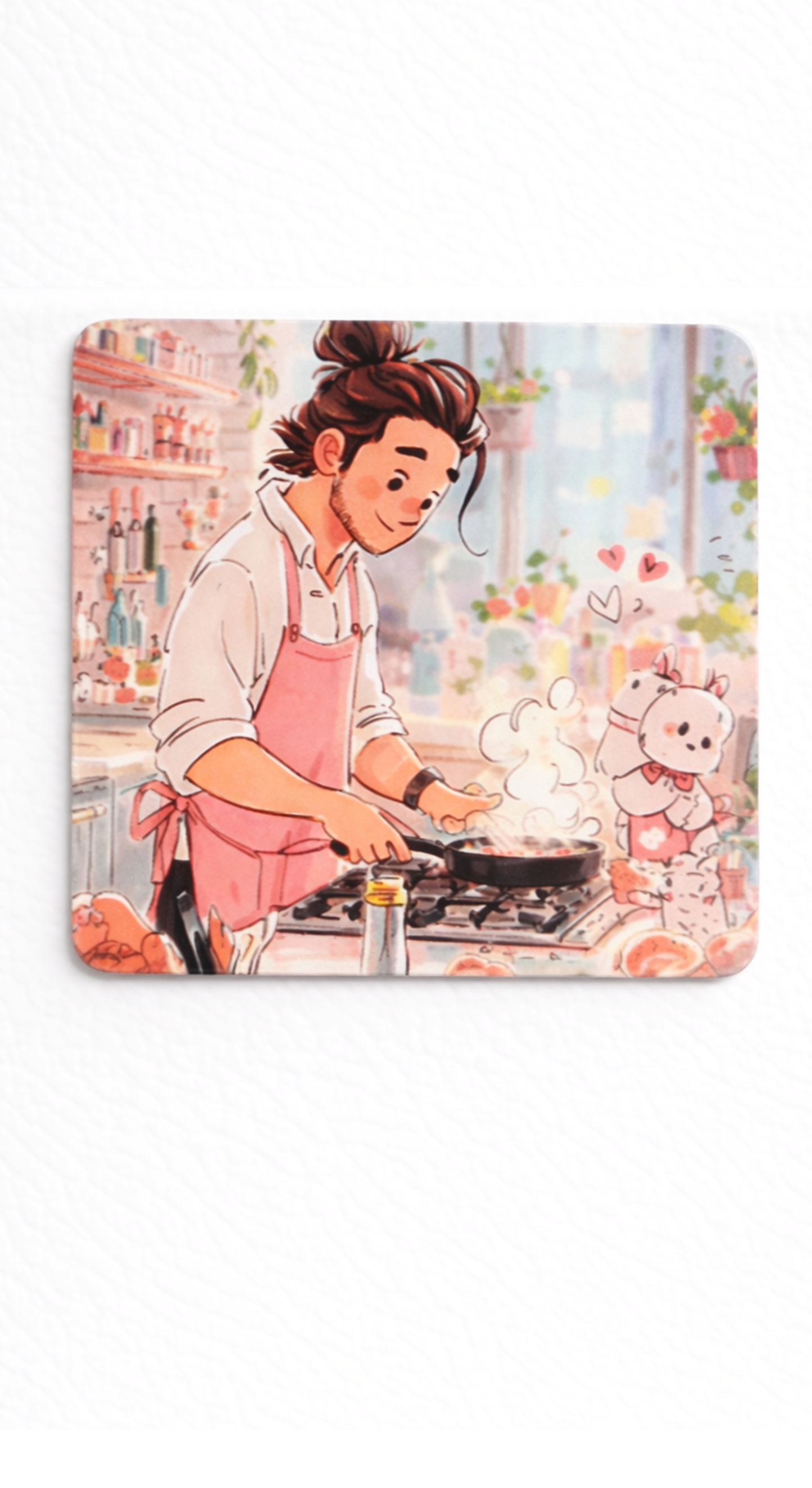 Everyday Moments Fridge Magnet • Multicolor • 4″×4″ • Matte Finish • Everyday Home Décor (Cooking with Love)