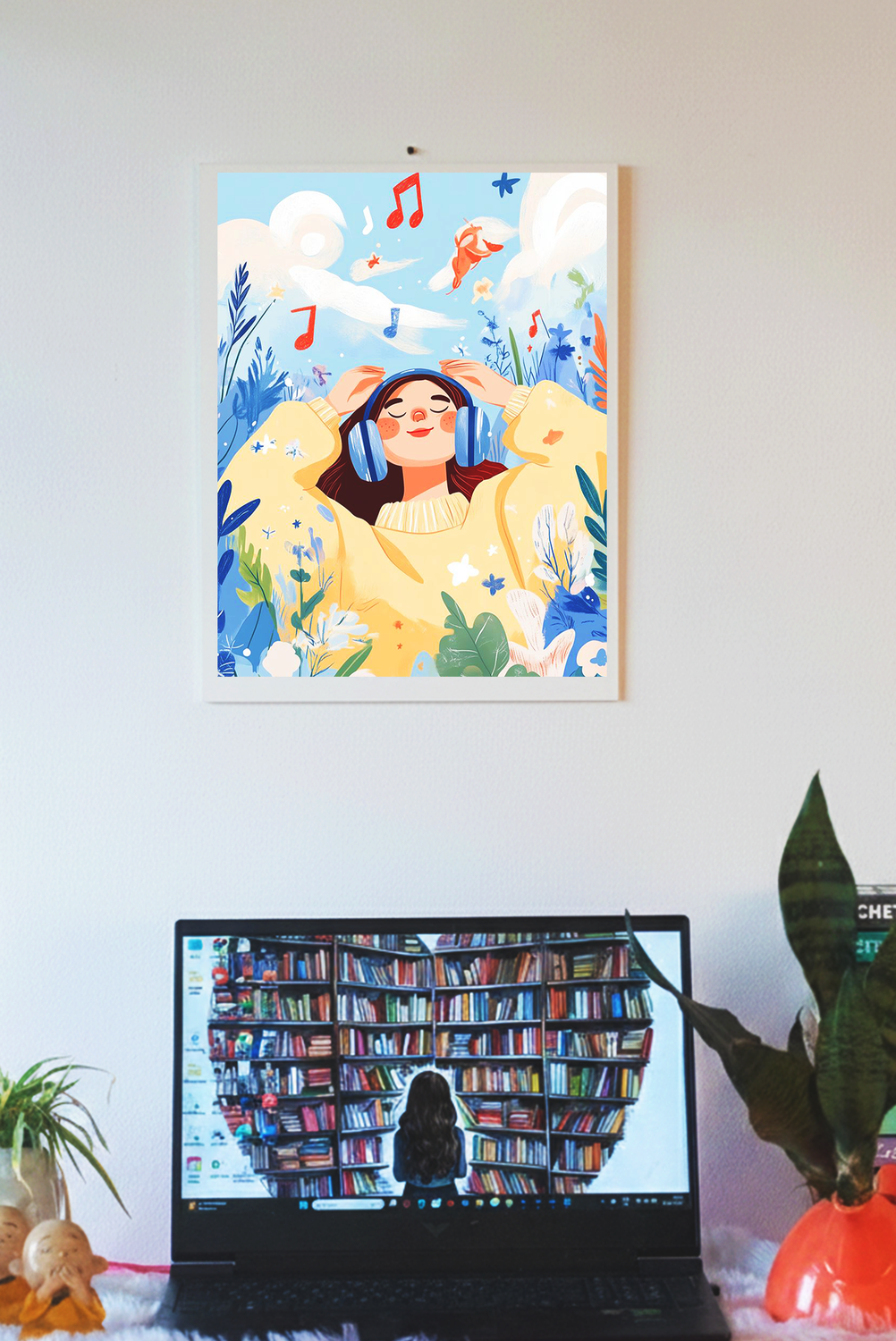 Everyday Life Katha Plate Tapestry • Multicolor • 17″×22″ • Canvas • Wall Décor for Living Room  (Garden Playlist)