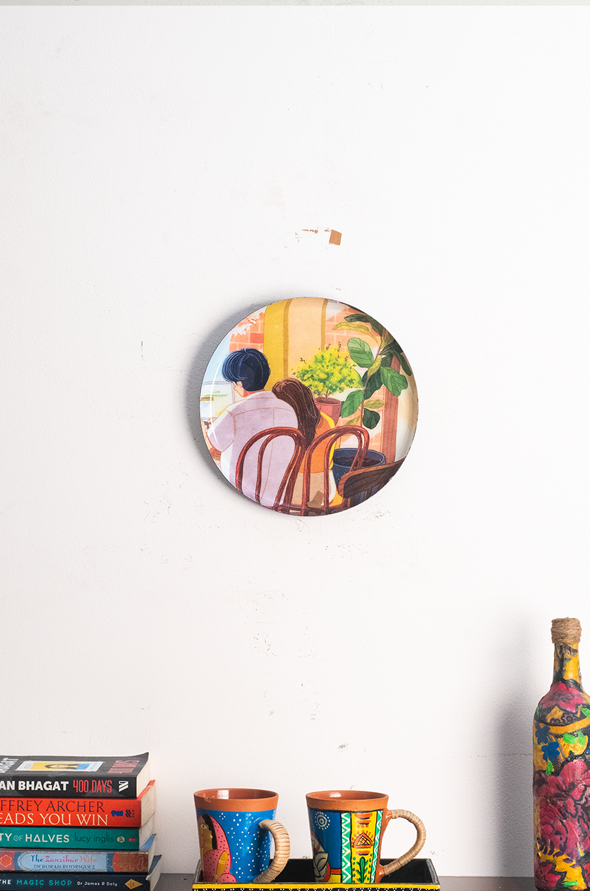 Everyday Romance 5| 10" Metal Wall Hanging Plates with Pre-Attached Hooks (Set of 1)