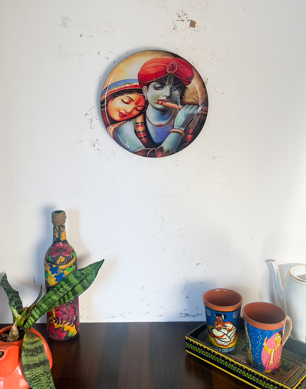 Radha Krishna Kathayein | The Love & Devotion | Wall Décor Plate | 10"