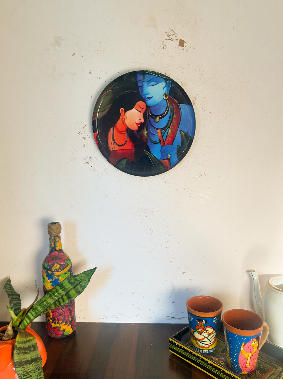 Radha Krishna Kathayein | The Sacred Union | Wall Décor Plate | 10"