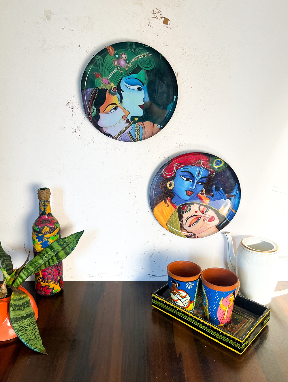 Radha Krishna Kathayein | The Sacred Union | Wall Décor Plates | 10" (Set of 2)