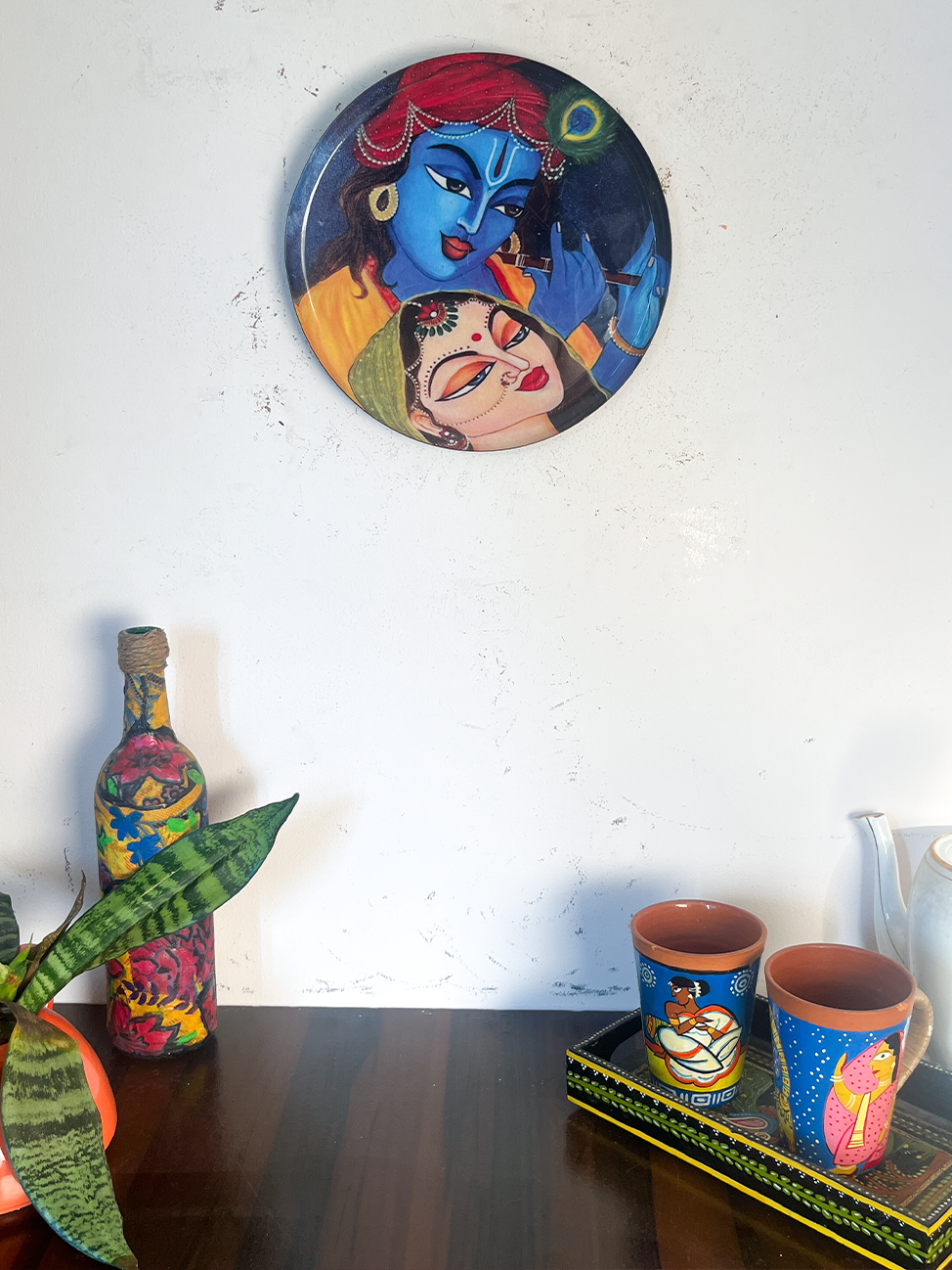 Radha Krishna Kathayein | The Eternal Bond | Wall Décor Plate | 10"