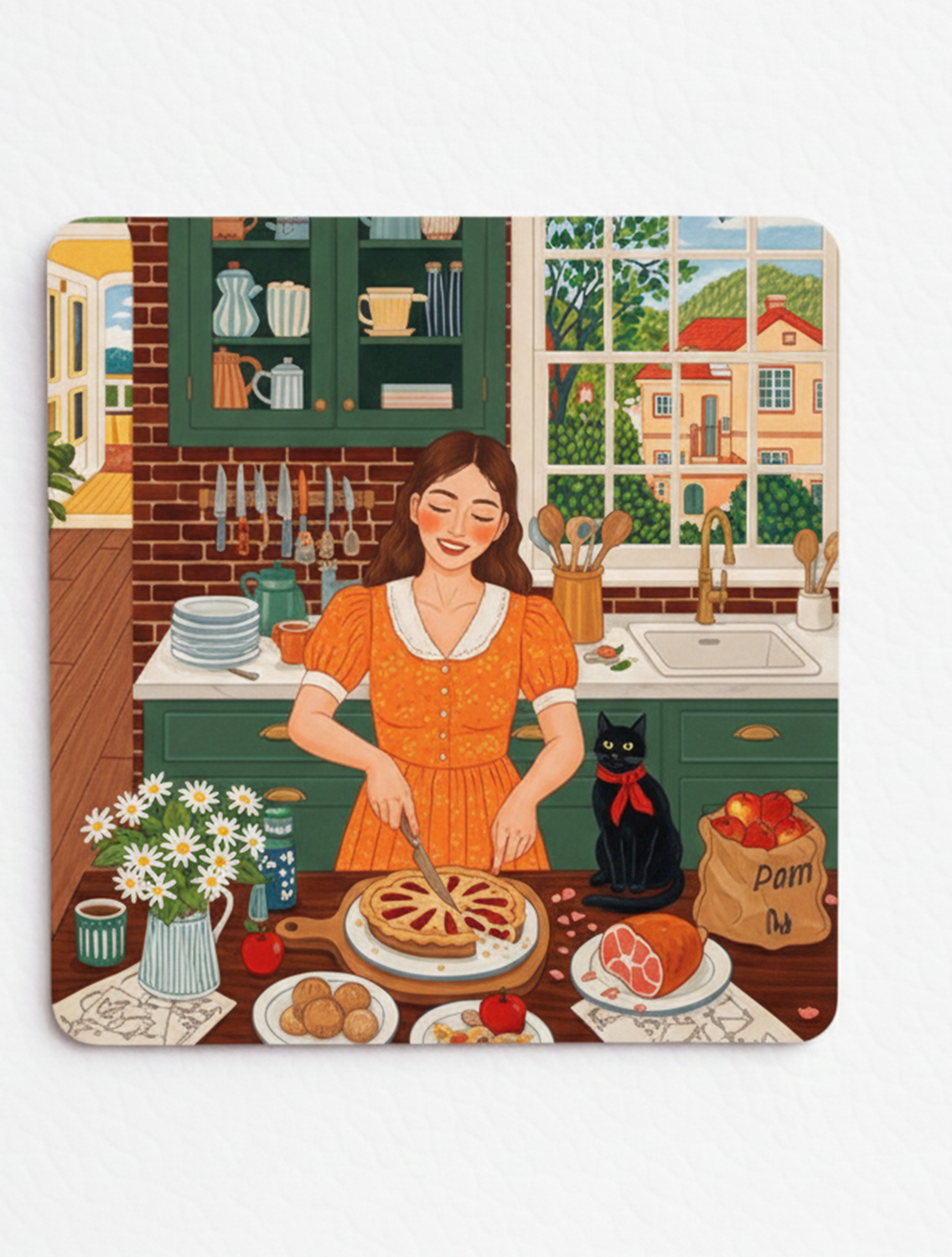 Everyday Moments Fridge Magnet • Multicolor • 4″×4″ • Matte Finish • Everyday Home Décor (Baking with Love)