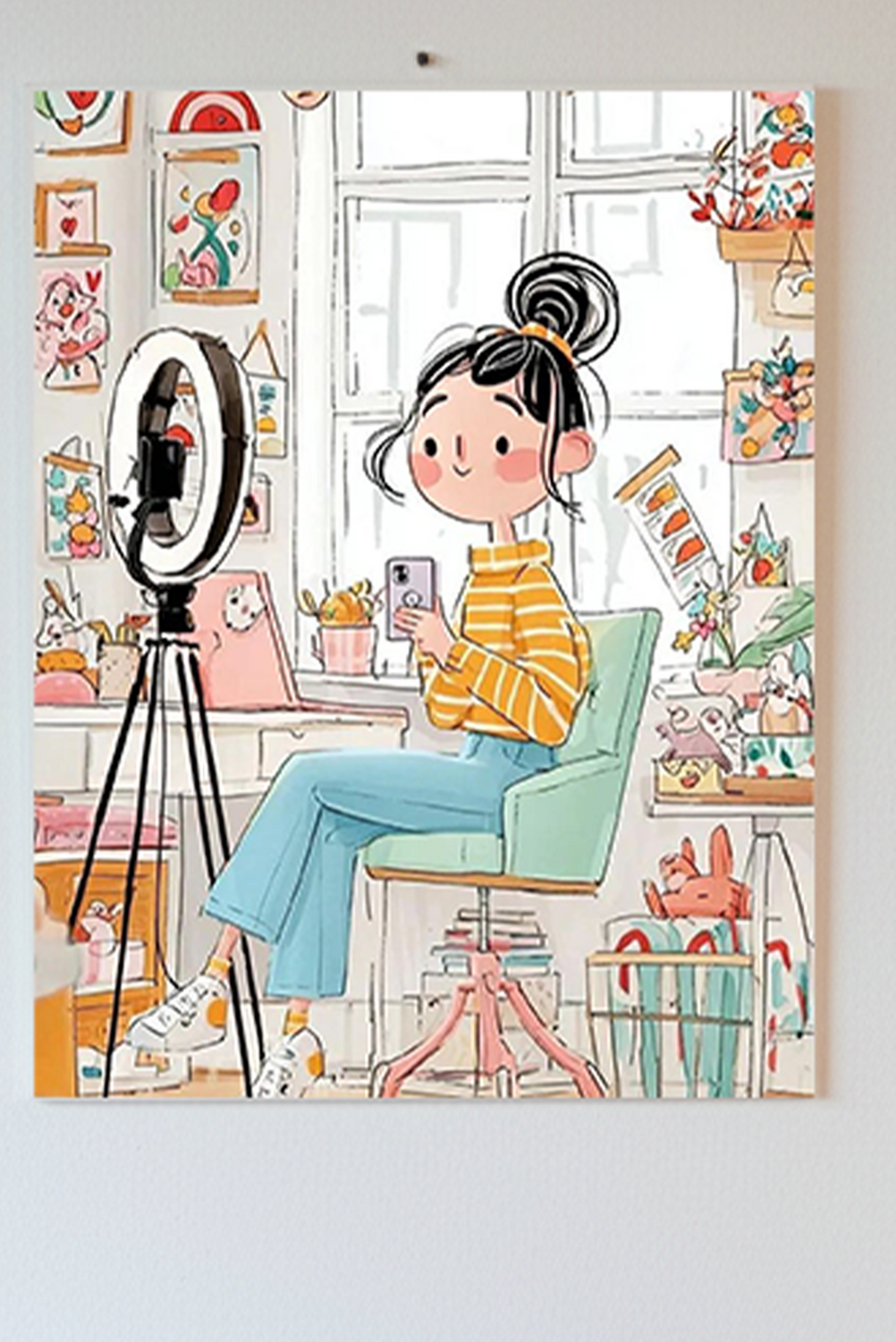 Everyday Life Katha Plate Tapestry • Multicolor • 17″×22″ • Canvas • Wall Décor for Living Room  (Content Haven)