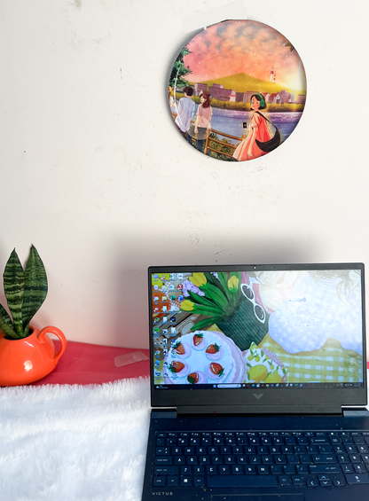 Everyday Romance 9 |10" Metal Wall Hanging Plates with Pre-Attached Hooks (Set of 1)