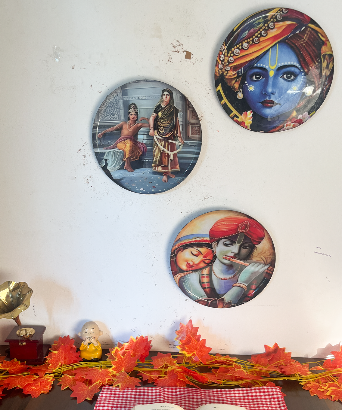 Radha Krishna Kathayein | Raas Leela Triptych | Wall Décor Plates | 10" (Set of 3)