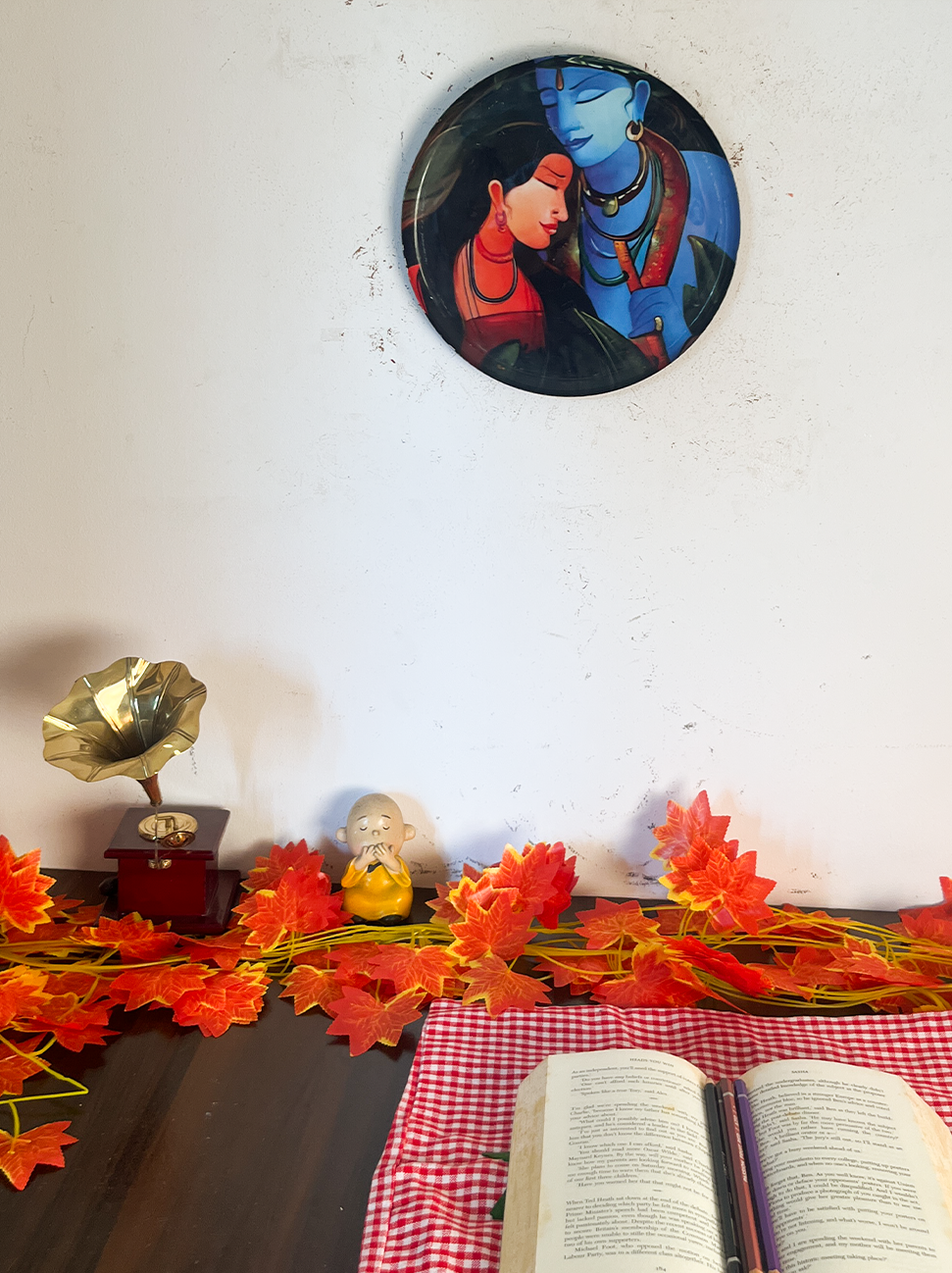 Radha Krishna Kathayein | The Sacred Union | Wall Décor Plate | 10"