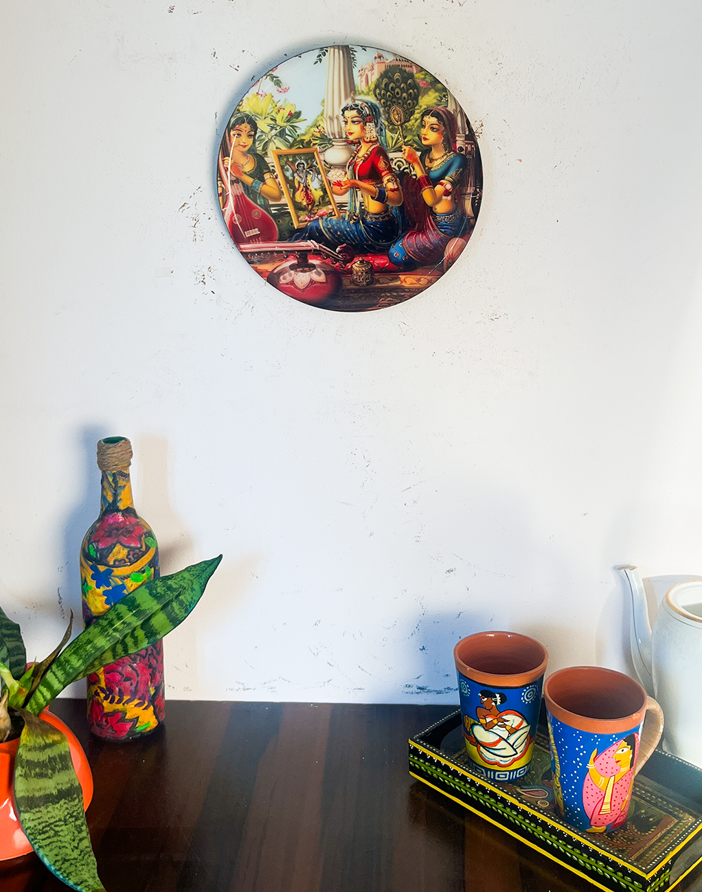 Radha Krishna Kathayein | The Divine Grace | Wall Décor Plate | 10"