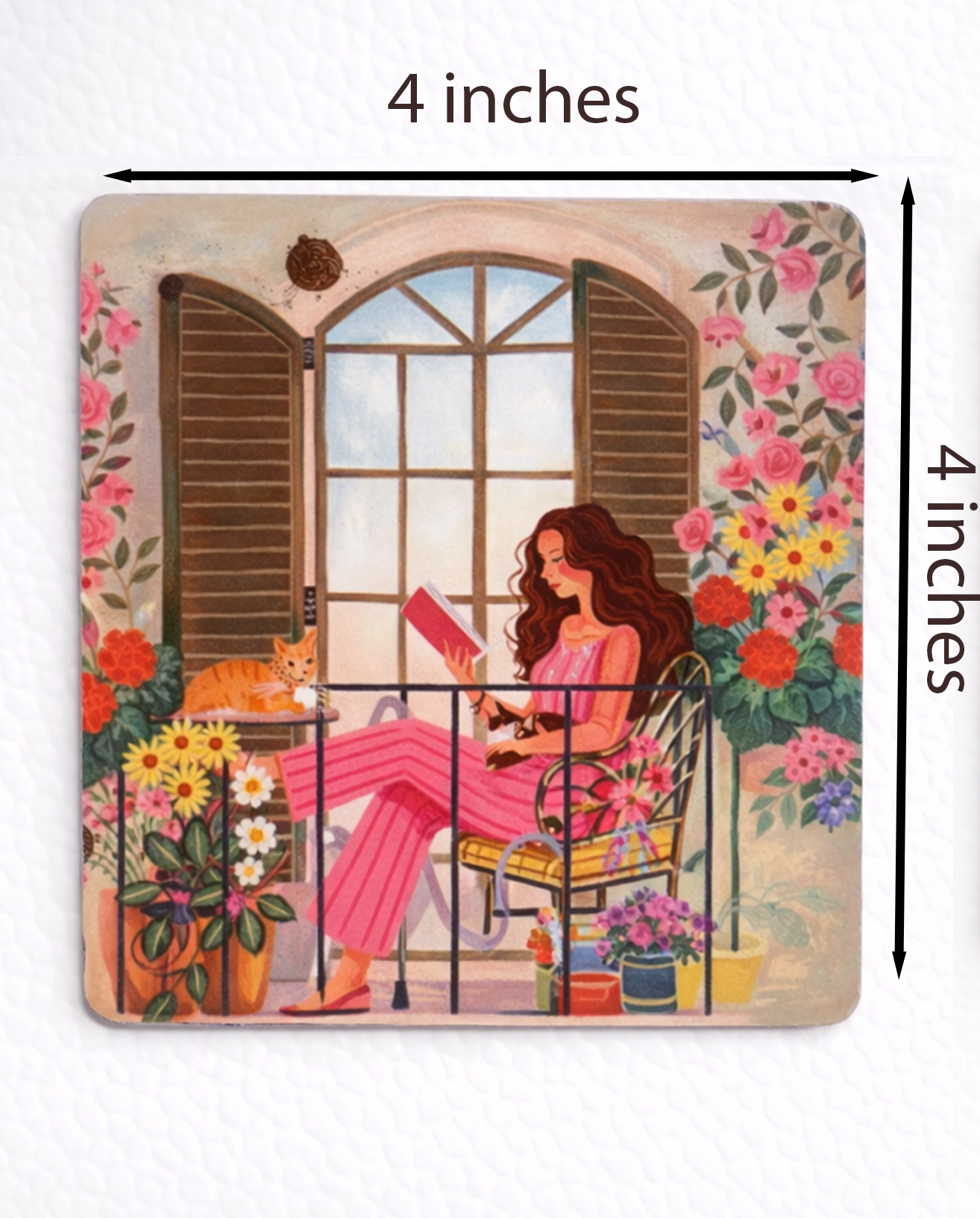 Everyday Moments Fridge Magnet • Multicolor • 4″×4″ • Matte Finish • Everyday Home Décor (Flowers, Books & Gentle Moments)