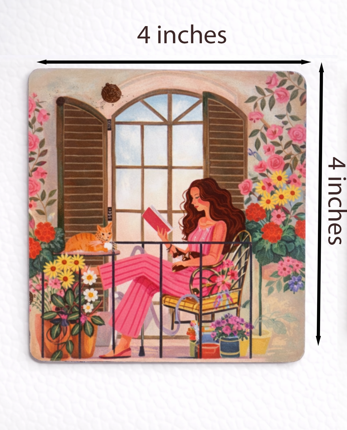 Everyday Moments Fridge Magnet • Multicolor • 4″×4″ • Matte Finish • Everyday Home Décor (Flowers, Books & Gentle Moments)