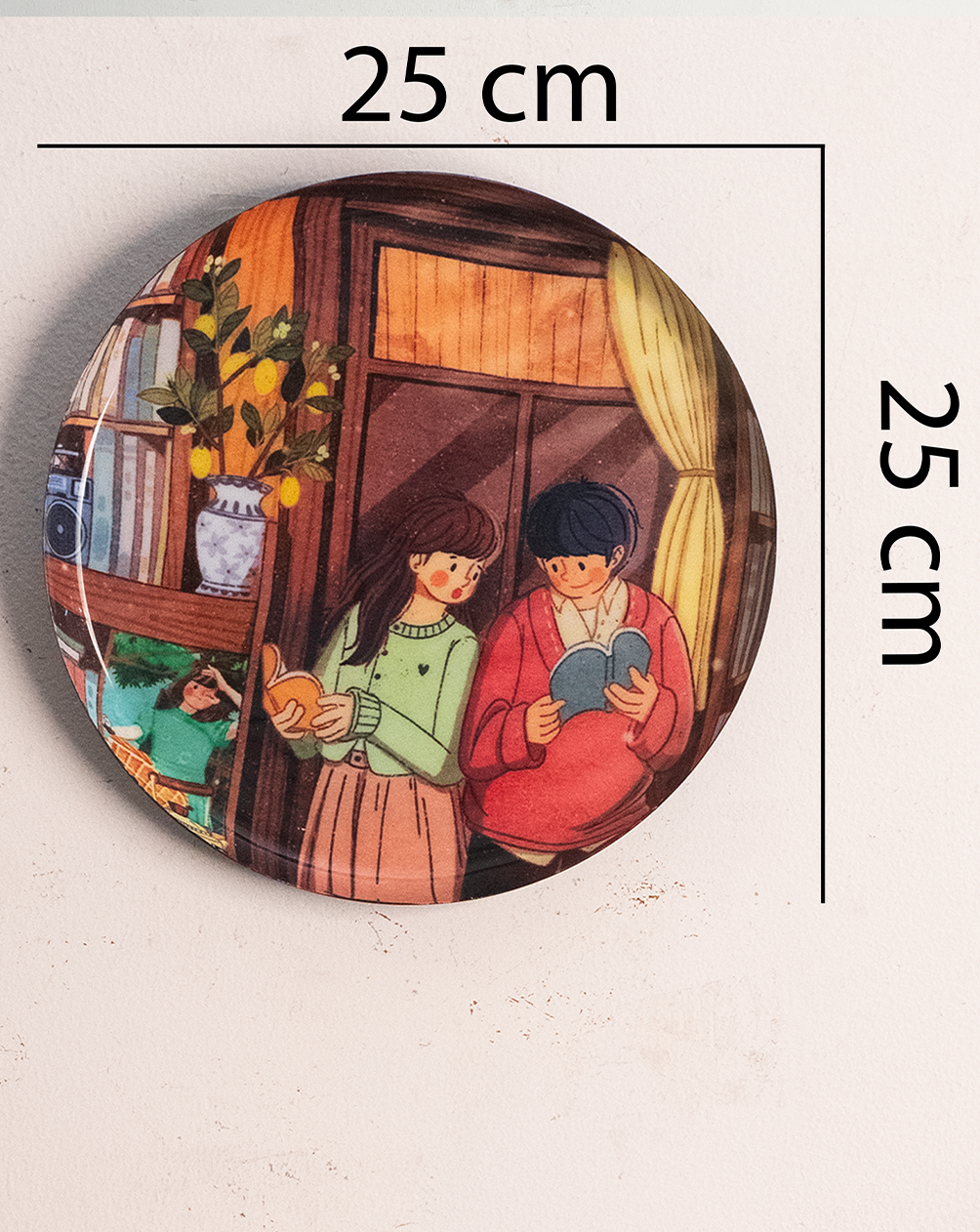 Everyday Romance 4| 10" Metal Wall Hanging Plates with Pre-Attached Hooks (Set of 1)