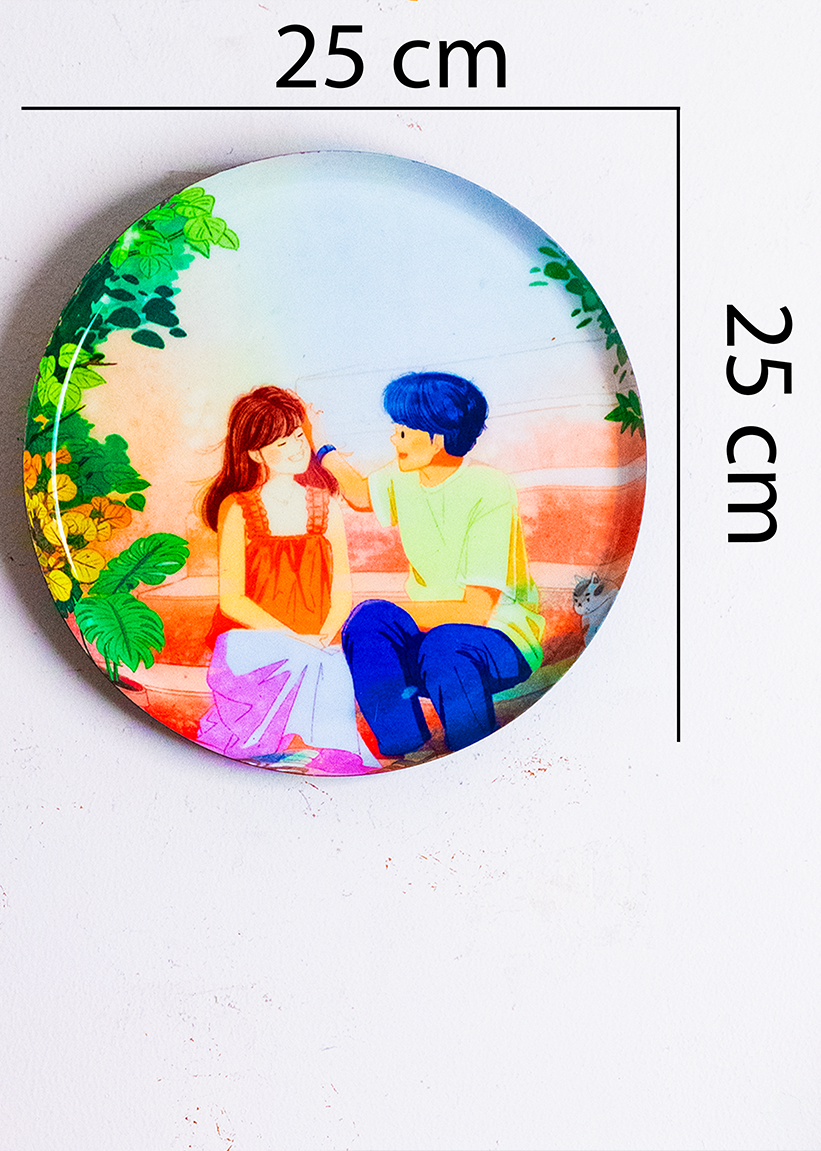 Everyday Romance 7 |10" Metal Wall Hanging Plates with Pre-Attached Hooks (Set of 1)