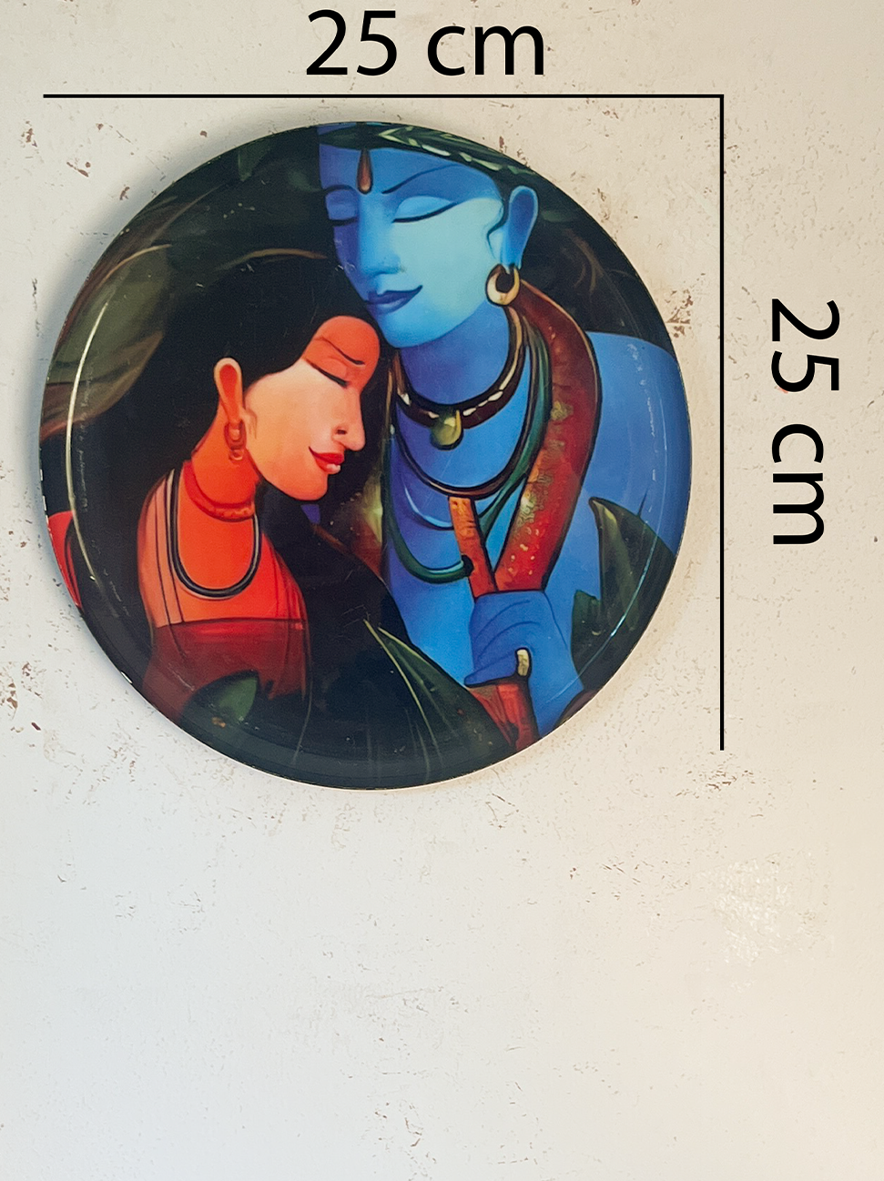 Radha Krishna Kathayein | The Sacred Union | Wall Décor Plate | 10"