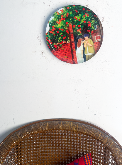 Everyday Romance 6| 10" Metal Wall Hanging Plates with Pre-Attached Hooks (Set of 1)