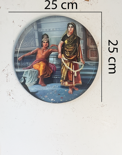 Radha Krishna Kathayein | The Celestial Harmony | Wall Décor Plate | 10"