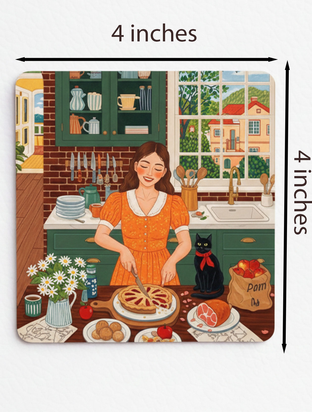 Everyday Moments Fridge Magnet • Multicolor • 4″×4″ • Matte Finish • Everyday Home Décor (Baking with Love)