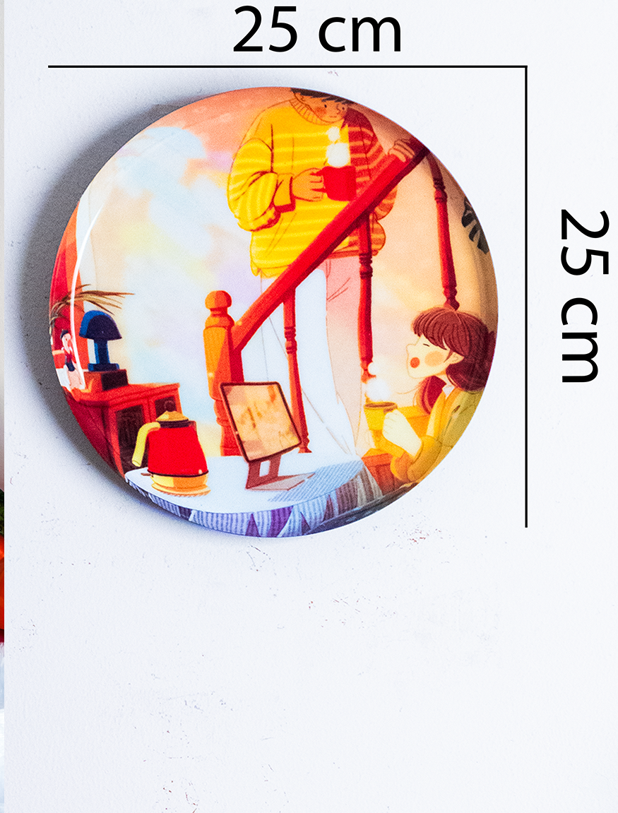 Everyday Romance 8 |10" Metal Wall Hanging Plates with Pre-Attached Hooks (Set of 1)