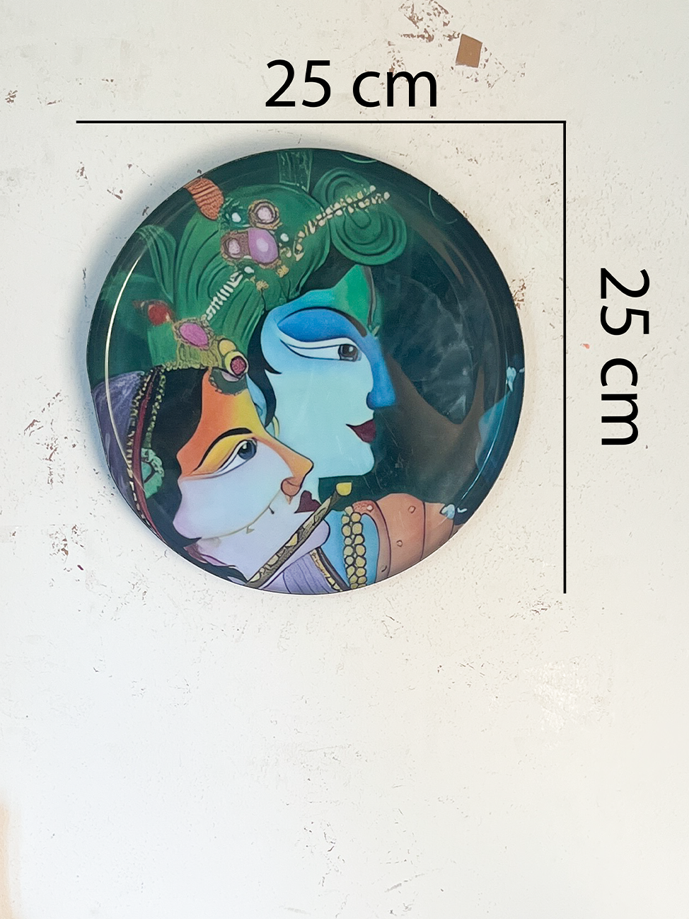 Radha Krishna Kathayein | The Divine Melody | Wall Décor Plate | 10"