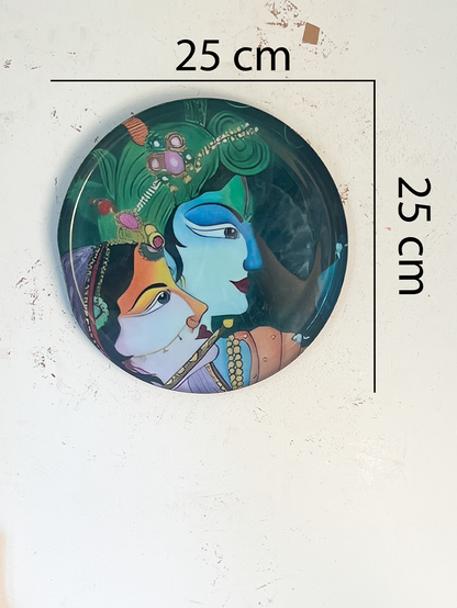 Radha Krishna Kathayein | The Divine Melody | Wall Décor Plate | 10"