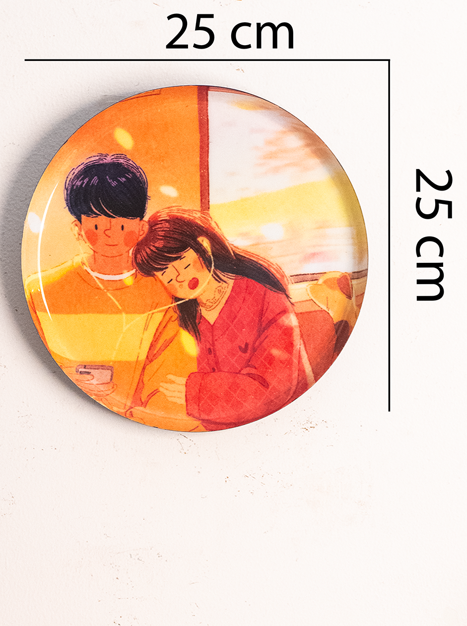 Everyday Romance 2| 10" Metal Wall Hanging Plates with Pre-Attached Hooks (Set of 1)