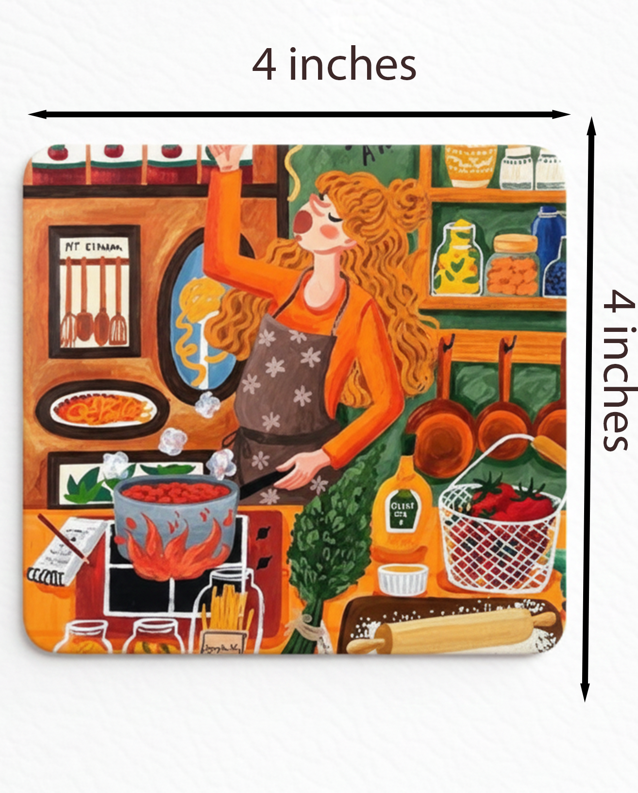 Everyday Moments Fridge Magnet • Multicolor • 4″×4″ • Matte Finish • Everyday Home Décor (Pasta, Passion & Plenty)