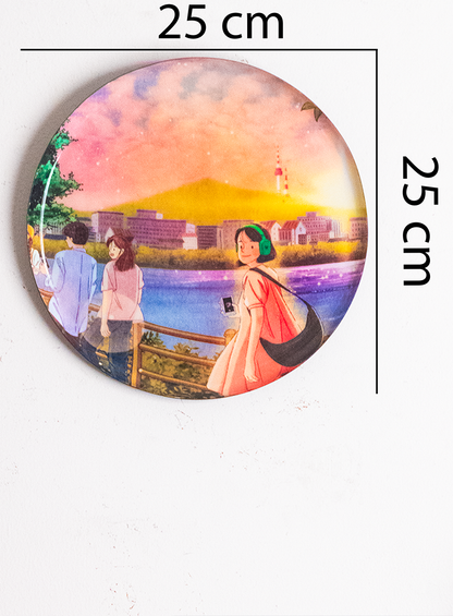 Everyday Romance 9 |10" Metal Wall Hanging Plates with Pre-Attached Hooks (Set of 1)