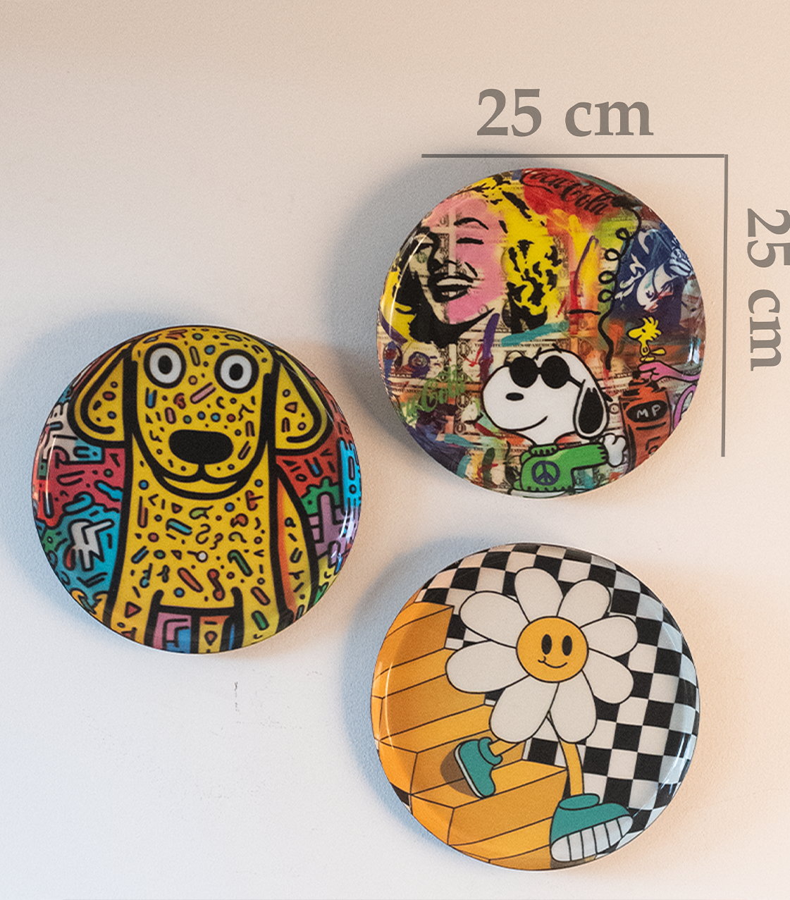 Classic Toons 3| 10" Metal Wall Hanging Plates with Pre-Attached Hooks (Set of 3)