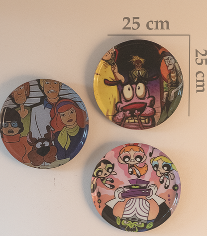 Classic Toons  4| 10" Metal Wall Hanging Plates with Pre-Attached Hooks (Set of 3)