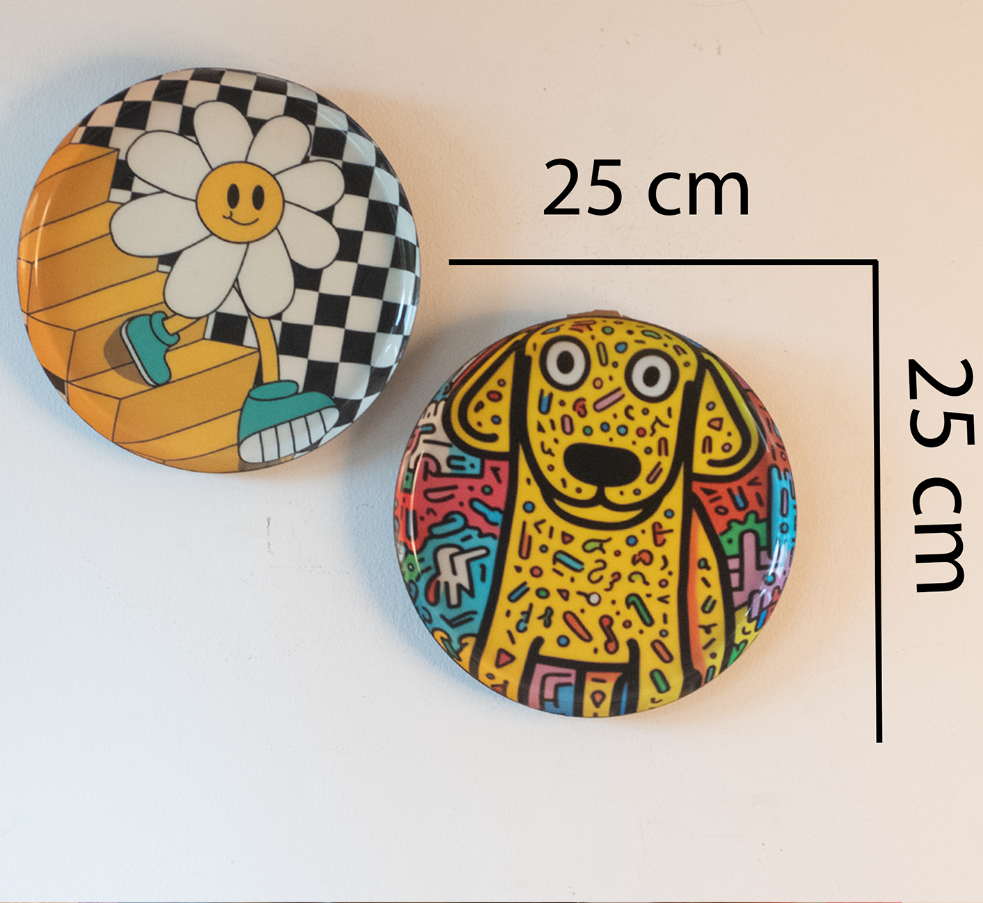 Classic Toons 3| 10" Metal Wall Hanging Plates with Pre-Attached Hooks (Set of 2)