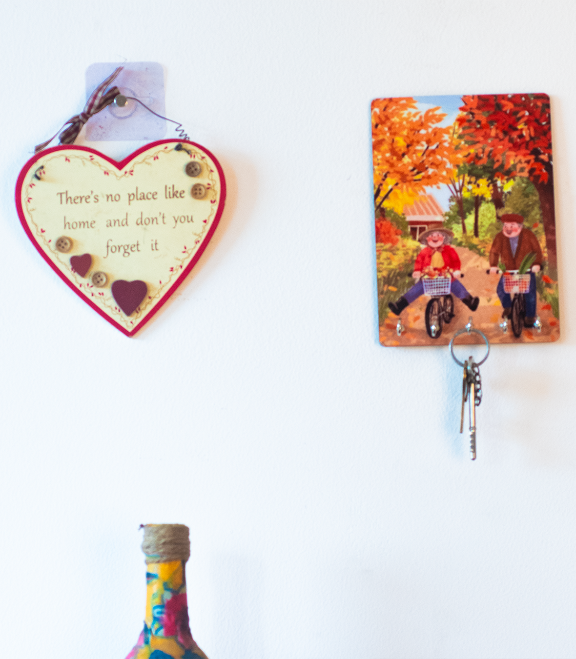 Katha Plates 5-Hook Keyholder • Multicolor • 5″×7″ • MDF • Wall-Mounted for Entryway (Bicycle Date)