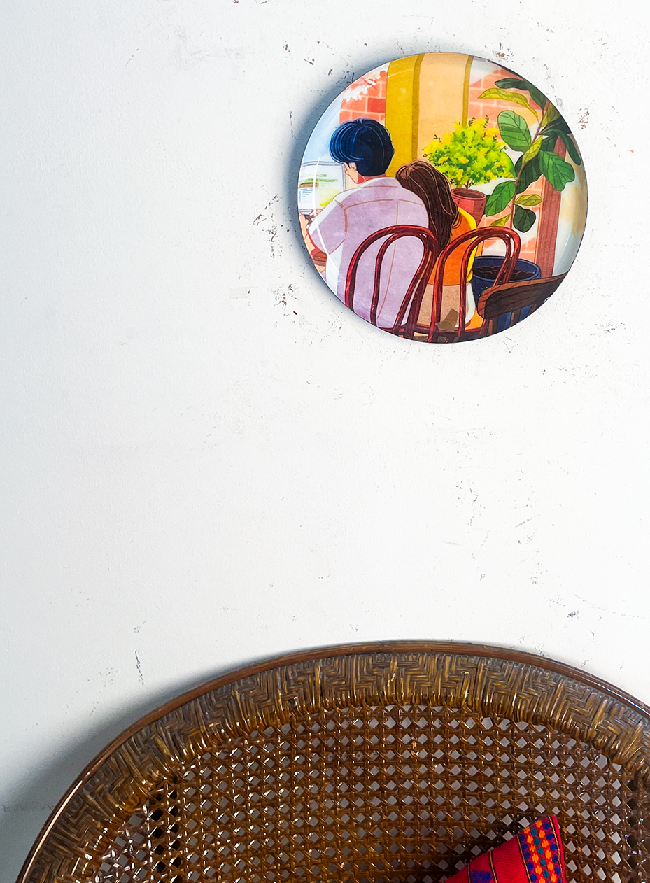 Everyday Romance 5| 10" Metal Wall Hanging Plates with Pre-Attached Hooks (Set of 1)