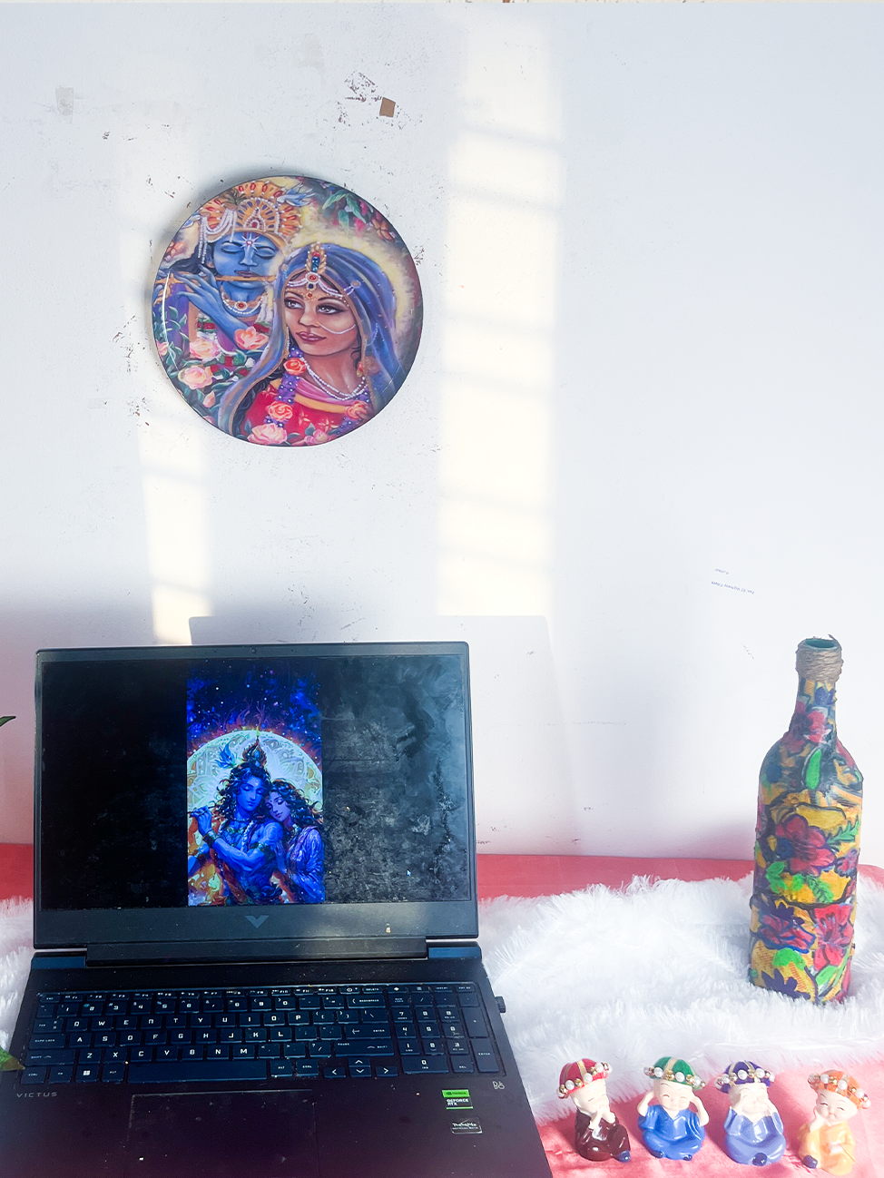 Radha Krishna Kathayein | The Vrindavan Serenity | Wall Décor Plate | 10"