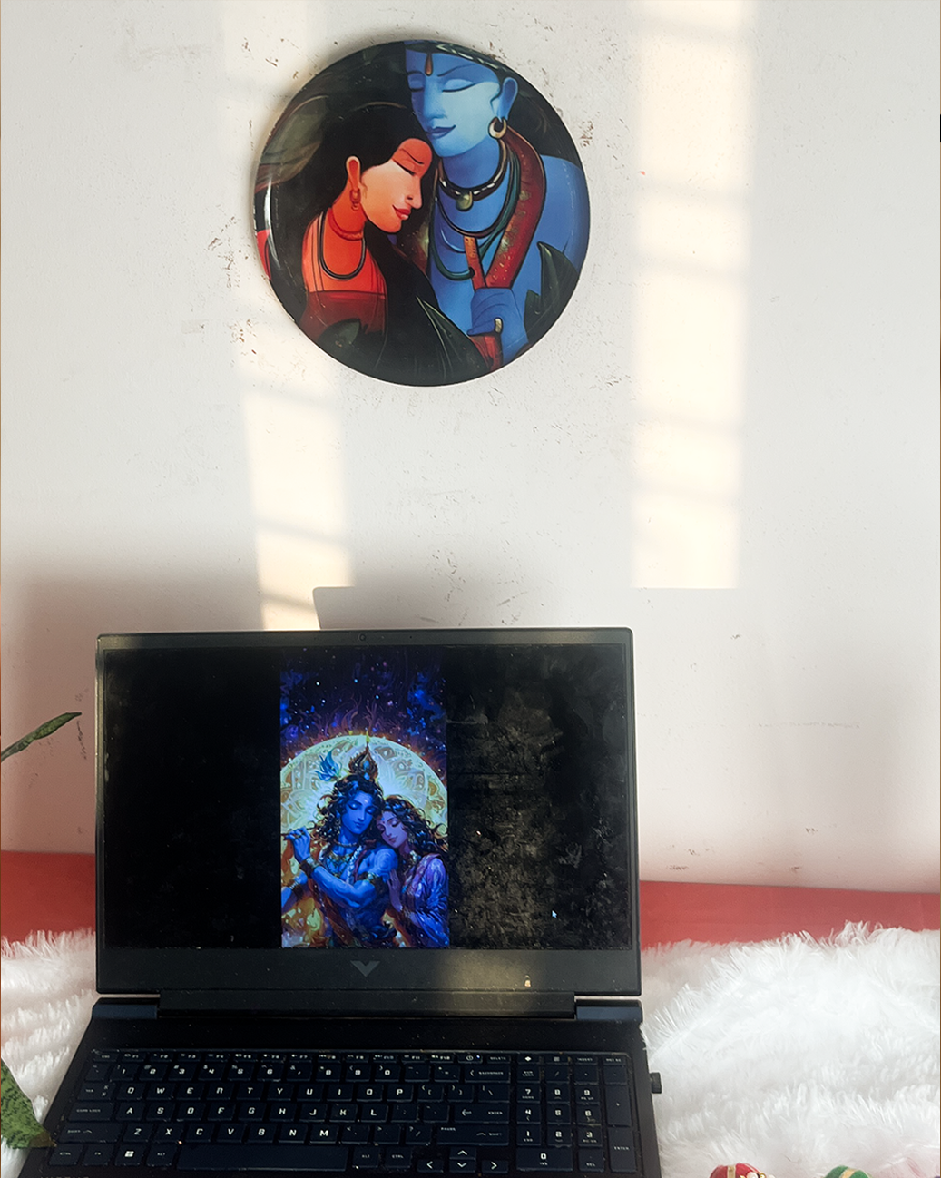 Radha Krishna Kathayein | The Sacred Union | Wall Décor Plate | 10"