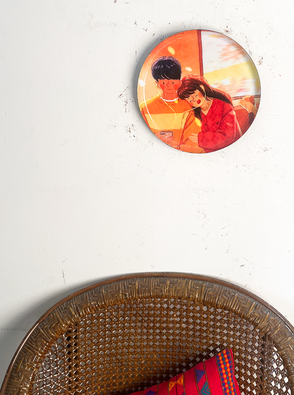 Everyday Romance 2| 10" Metal Wall Hanging Plates with Pre-Attached Hooks (Set of 1)