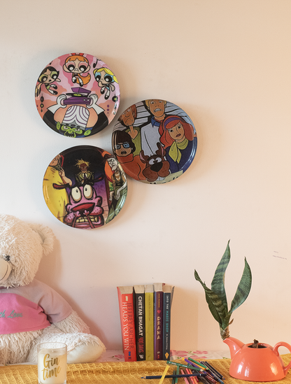 Classic Toons  4| 10" Metal Wall Hanging Plates with Pre-Attached Hooks (Set of 3)
