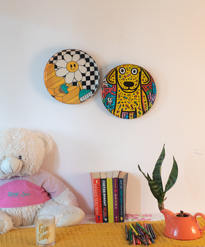Classic Toons 3| 10" Metal Wall Hanging Plates with Pre-Attached Hooks (Set of 2)