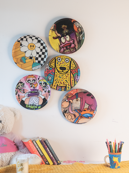 Classic Toons 4 | 10" Metal Wall Hanging Plates with Pre-Attached Hooks (Set of 5)