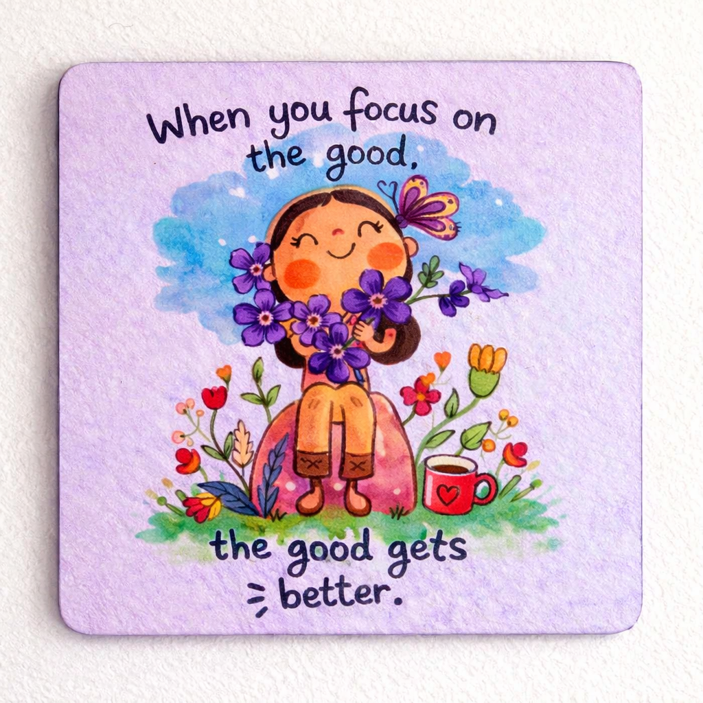 Katha Plates Textured Photo • Multicolor • 4″×4″ (Set of 1) • MDF • Ready-to-Hang Walll Décor for Home, Hotel, Café & Office