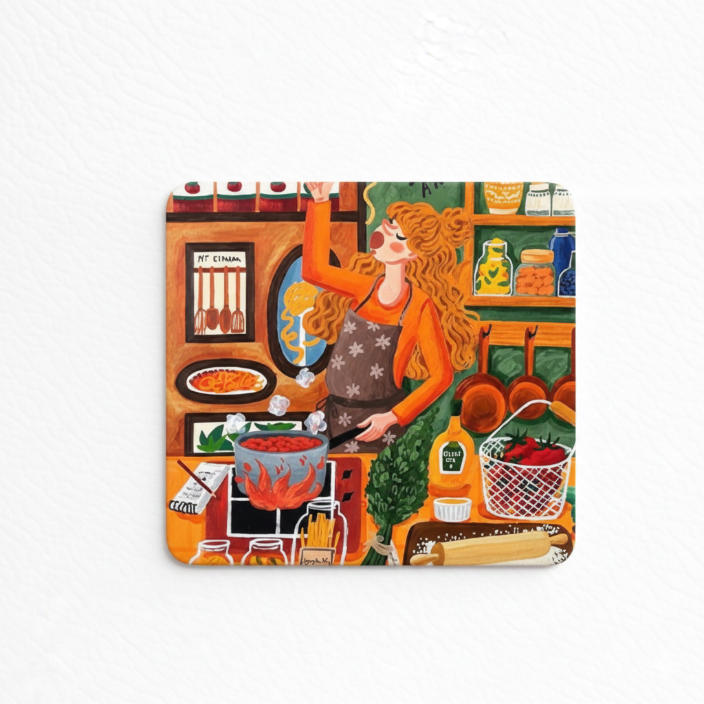 Everyday Moments Fridge Magnet • Multicolor • 4″×4″ • Matte Finish • Everyday Home Décor (Pasta, Passion & Plenty)