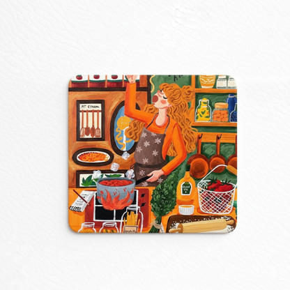 Everyday Moments Fridge Magnet • Multicolor • 4″×4″ • Matte Finish • Everyday Home Décor (Pasta, Passion & Plenty)